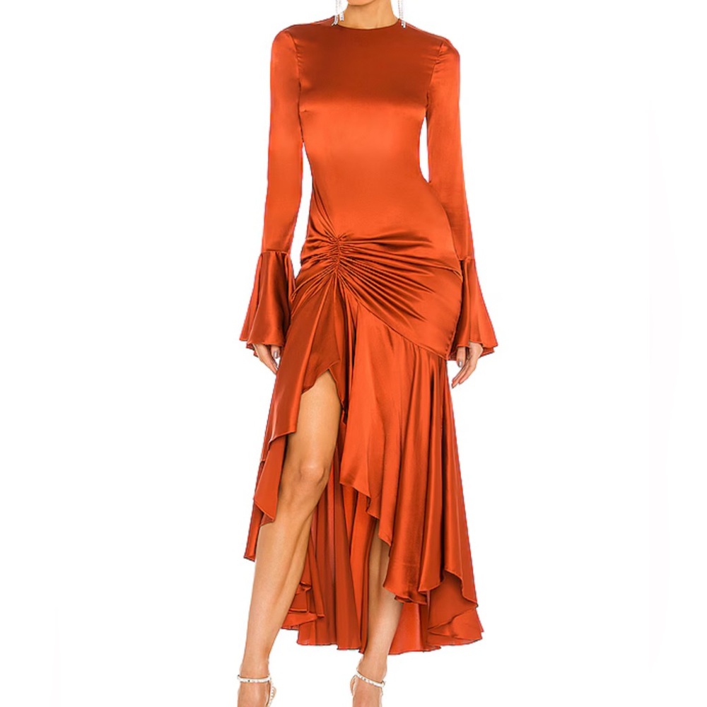 Caroline Constas Monique Midi Dress in Sienna NWT